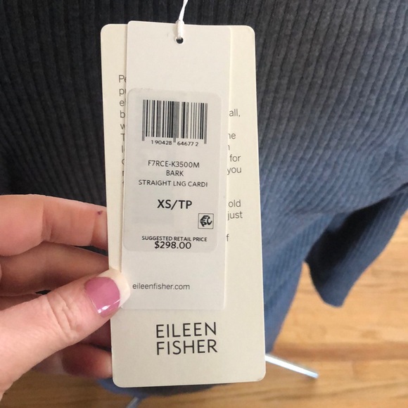 Eileen fisher bark straight long cardigan - Picture 4 of 6